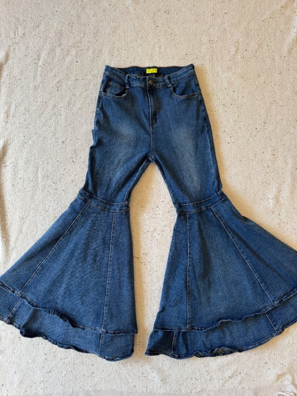 Love Highlight Blue Paneled Bell Flare Jeans